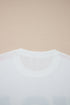 USA Letter Graphic Half Sleeve Loose Ribbed Top
