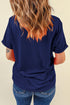 USA Letter Print Short Sleeve Crew Neck Tee
