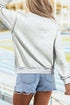USA Slogan Mock Neck Pullover Graphic Sweatshirt