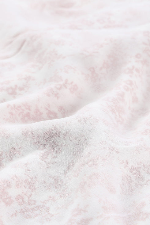 V Neck Baggy Sleeve Waist Tie Double Layer Ruffle Hem Floral Print Short Dress