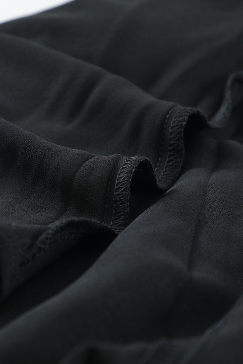 V Neck Baggy Sleeve Waist Tie Double Layer Ruffle Hem Floral Print Short Dress