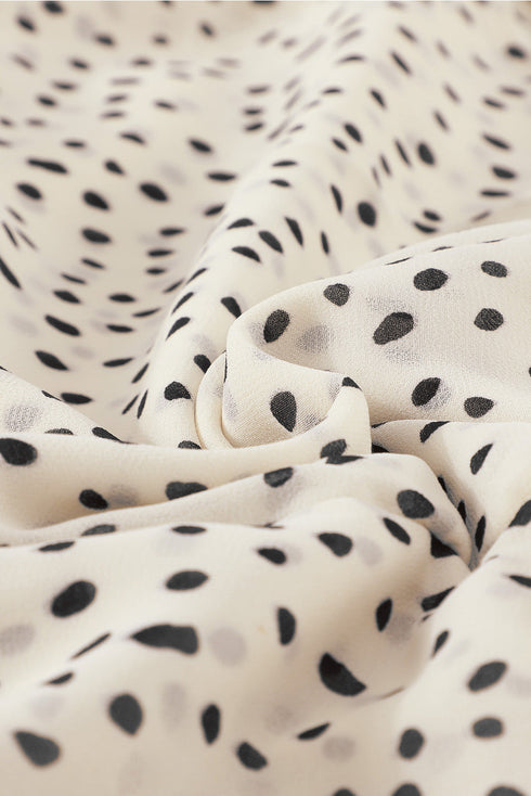 V Neck Baggy Sleeve Waist Tie Double Layer Ruffle Hem Floral Print Short Dress