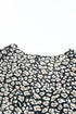 V Neck Baggy Sleeve Waist Tie Double Layer Ruffle Hem Floral Print Short Dress