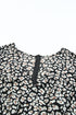 V Neck Baggy Sleeve Waist Tie Double Layer Ruffle Hem Floral Print Short Dress