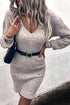 V Neck Bodycon Sweater Dress