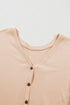 V Neck Button Down Soft Knit Babydoll Top