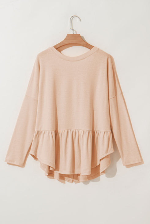 V Neck Button Down Soft Knit Babydoll Top