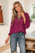 V Neck Flounce Sleeve Animal Print Trim Viscose Blouse