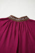 V Neck Flounce Sleeve Animal Print Trim Viscose Blouse