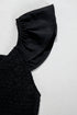 V Neck Flutter Sleeve Smocked Bodice High Waist Ruffle Maxi Dress