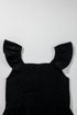 V Neck Flutter Sleeve Smocked Bodice High Waist Ruffle Maxi Dress