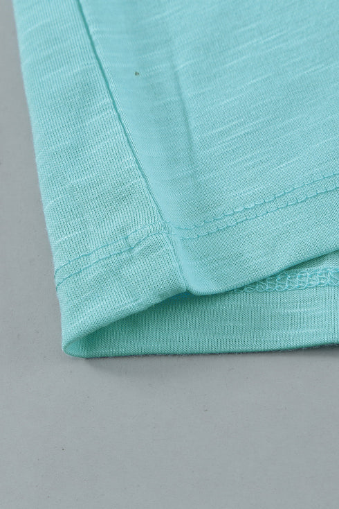 V Neck Lace Trim Short Sleeve Top