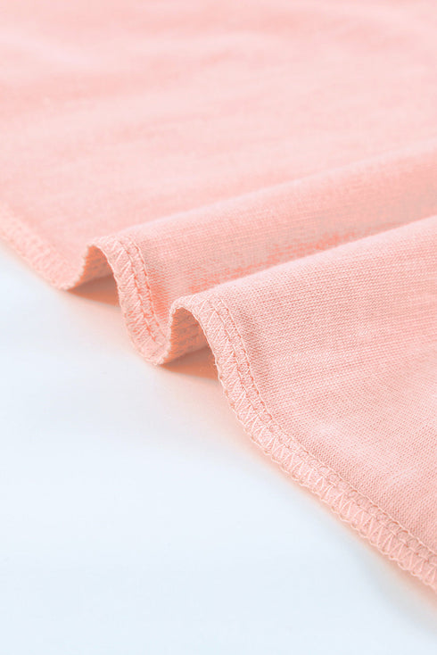 V Neck Lace Trim Short Sleeve Top