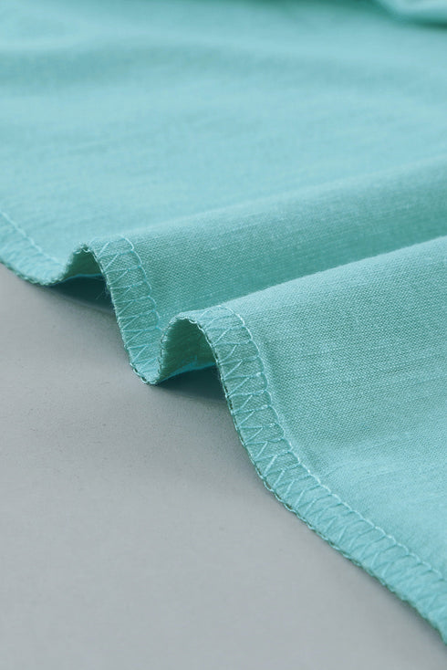 V Neck Lace Trim Short Sleeve Top