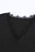 V Neck Lace Trim Short Sleeve Top