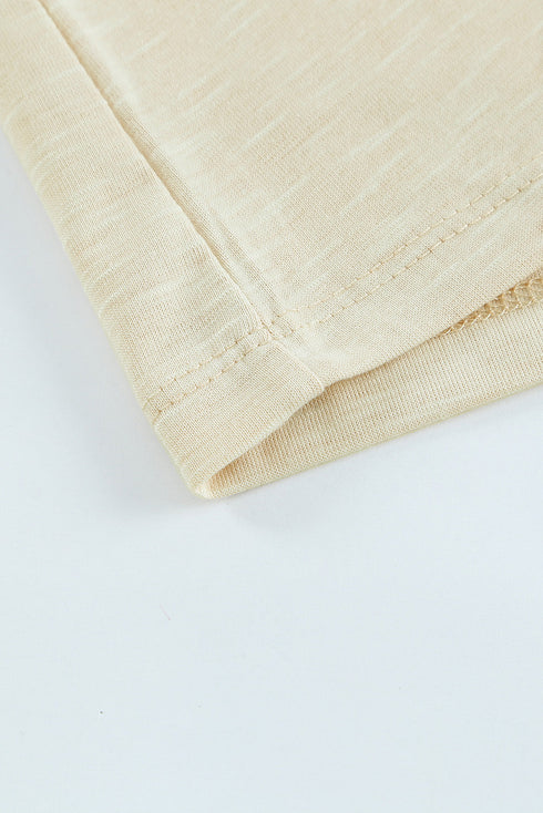 V Neck Lace Trim Short Sleeve Top