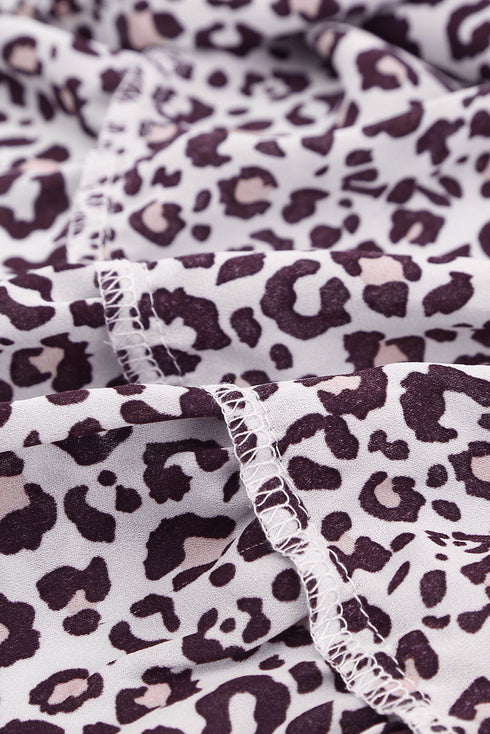 V Neck Long Sleeve Tie Waist Mini Dress