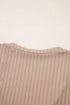 V Neck Ribbed Knit Long Sleeve Slim Fit Top