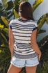 V Neck Striped Button Front Knit Sweater Vest