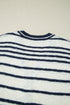 V Neck Striped Button Front Knit Sweater Vest