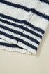 V Neck Striped Button Front Knit Sweater Vest