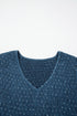 V Neck Swiss Dot Smocked Patchwork Midi Dress