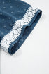 V Neck Swiss Dot Smocked Patchwork Midi Dress