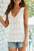 V Neck Textured Hollow-out Sweater Vest