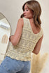V Neck Textured Hollow-out Sweater Vest