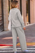 V Neck Top High Waist Pants Coordinated Two Piece Set