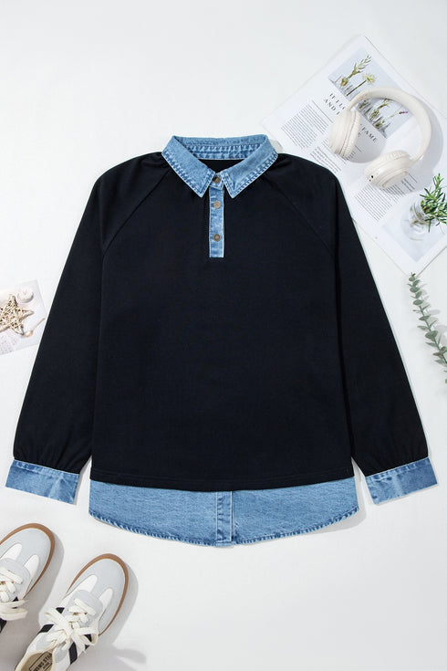V Shaped Neck Opening Long Sleeve Top