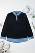 V Shaped Neck Opening Long Sleeve Top