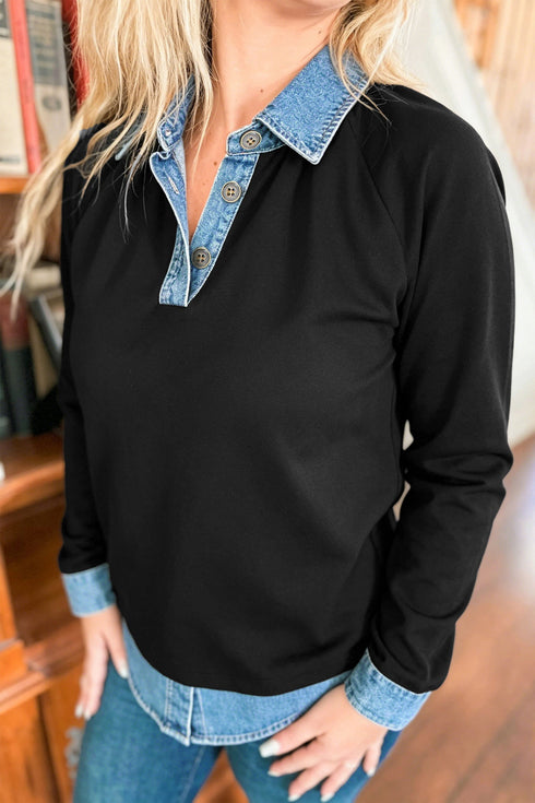 V Shaped Neck Opening Long Sleeve Top