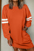 Varsity Banded Sleeve Shift Sweatshirt Mini Dress