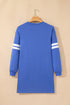 Varsity Banded Sleeve Shift Sweatshirt Mini Dress
