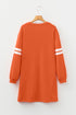 Varsity Banded Sleeve Shift Sweatshirt Mini Dress