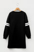 Varsity Banded Sleeve Shift Sweatshirt Mini Dress