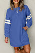 Varsity Banded Sleeve Shift Sweatshirt Mini Dress