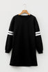 Varsity Banded Sleeve Shift Sweatshirt Mini Dress