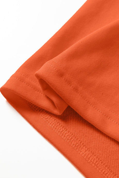 Varsity Banded Sleeve Shift Sweatshirt Mini Dress