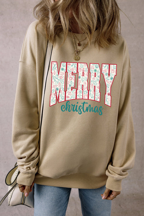 Varsity Font Graphic Print Crew Neck Sweatshirt