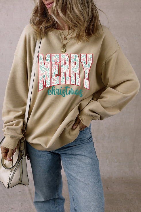 Varsity Font Graphic Print Crew Neck Sweatshirt