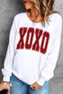 Varsity Font Sparkle Graphic Crew Neck Sweatshirt