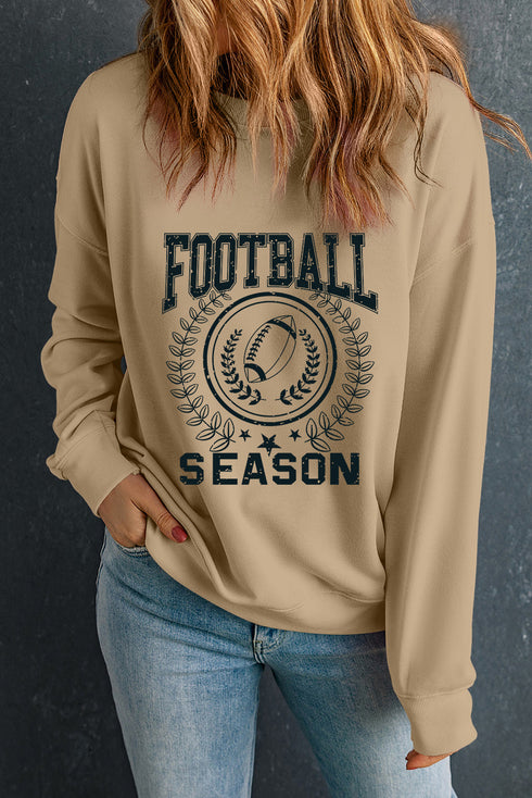 Varsity Graphic Print Crew Neck Pullover Sweatshirt