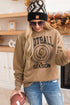 Varsity Graphic Print Crew Neck Pullover Sweatshirt