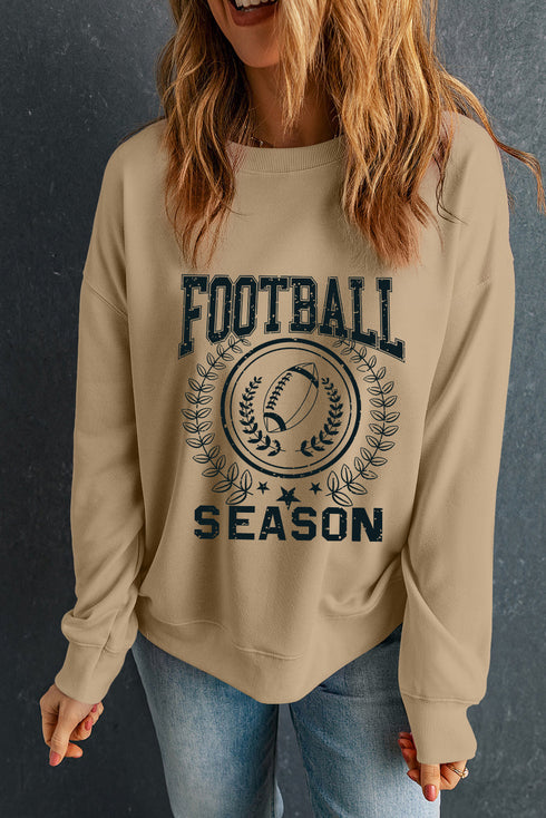 Varsity Graphic Print Crew Neck Pullover Sweatshirt
