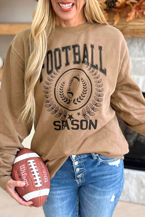 Varsity Graphic Print Crew Neck Pullover Sweatshirt