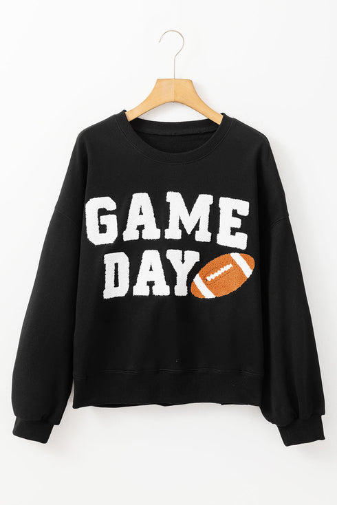 Varsity Letter Game Day Graphic Crew Neck Sweatshirt