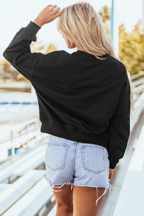 Varsity Letter Game Day Graphic Crew Neck Sweatshirt