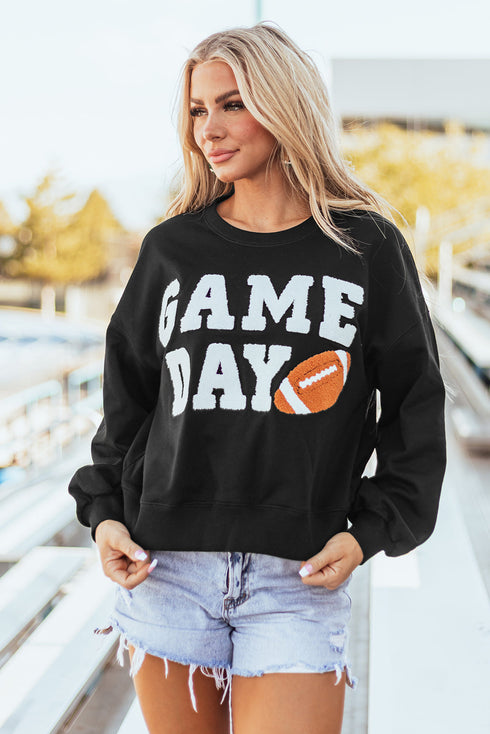 Varsity Letter Game Day Graphic Crew Neck Sweatshirt
